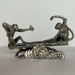 PRICE DROP!!!!  PEWTER SEE SAW MONKIES BUSINESS CARD HOLDER By Royal Selangor